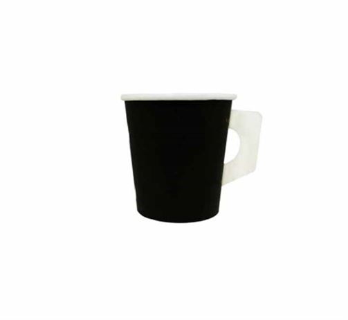 Single Wall Paper Cups 4oz Black with Handle | Intertan S.A.