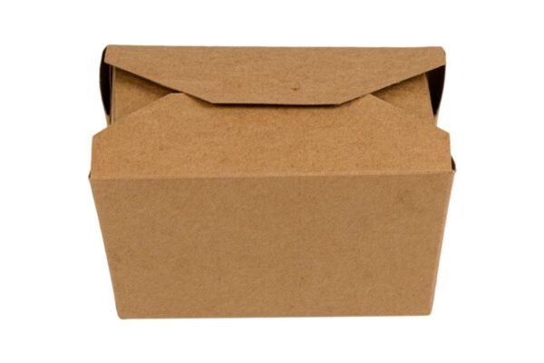 Kraft Paper Food Boxes Folder-Shaped 800 ml | Intertan S.A.