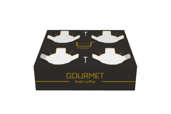 Paper Cupholders 4 Compartments Gourmet Design | Intertan S.A.