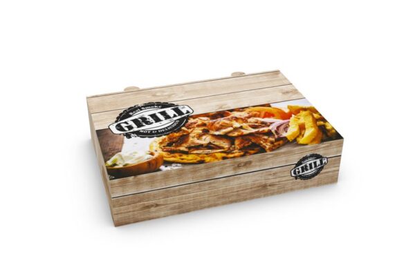 Food Boxes GRILL with Metalised PET Coating (T44) 25x17.5x6cm | Intertan S.A.