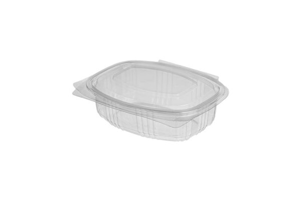 PET Food Containers with Hinged Flat Lid 375 ml | Intertan S.A.