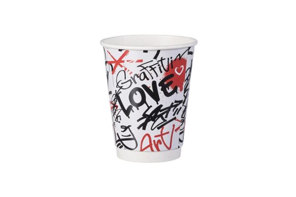 Xάρτινα Ποτήρια Διπλού Τοιχώματος 12oz 90mm Graffiti MIX | ΙΝΤΕΡΤΑΝ Α.Ε.