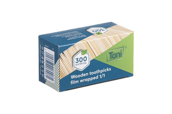 Wooden Toothpicks in Dispenser Box Wrapped 1/1 in Transparent Film | Intertan S.A.