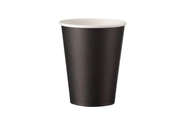 Single Wall Paper Cups 12oz 90mm Black Colour | Intertan S.A.