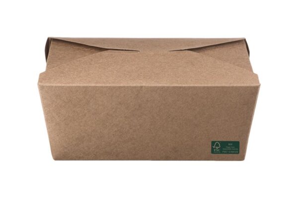 Kraft Paper Food Box FSC® Folder -Shaped 2000 ml. | Intertan S.A.