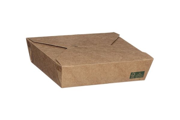 Kraft Paper Food Boxes FSC® Folder -Shaped 750 ml | Intertan S.A.