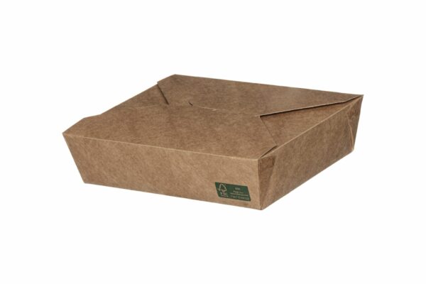 Kraft Paper Food Boxes FSC® Folder -Shaped 750 ml | Intertan S.A.