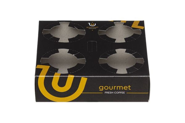 Paper Cupholders 4-Compartments Gourmet Design (New) | Intertan S.A.