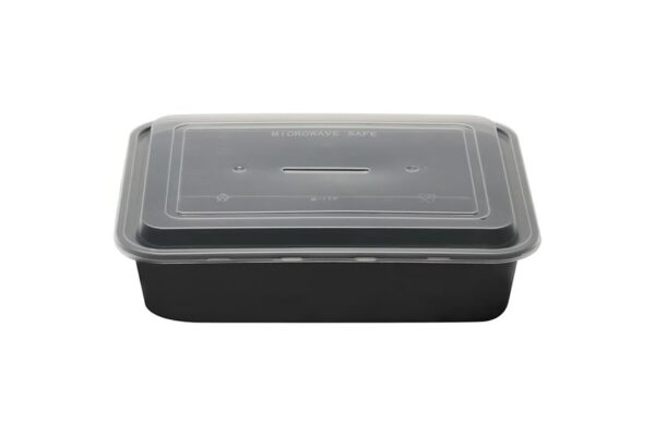 PP Food Containers M/W Rectangular with Transparent Lid 1200 ml | Intertan S.A.