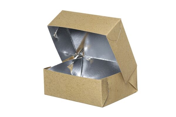 Food Boxes KRAFT with Metalised PET Coating (T3) 19x14.5x8cm | Intertan S.A.