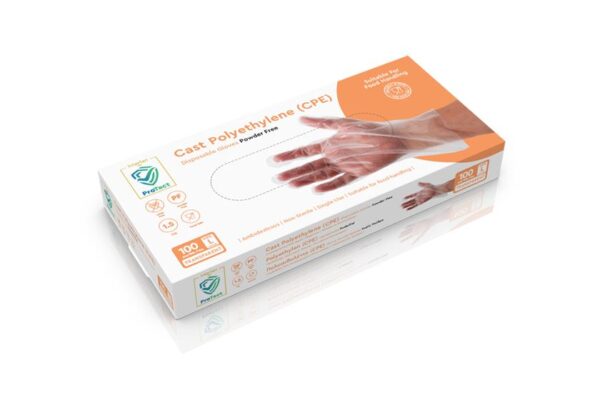 CPE Gloves Transparent Powder free - Large | Intertan S.A.
