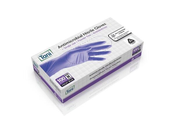 Αντιμικροβιακά Γάντια Νιτριλίου Μωβ χωρίς Πούδρα MDD Class I - Medium | ΙΝΤΕΡΤΑΝ Α.Ε.