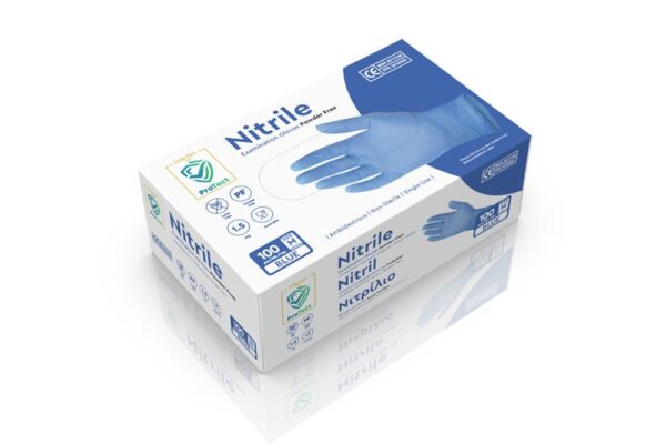 Nitrile Gloves Blue Powder-free MDR / PPE III - Medium | Intertan S.A.