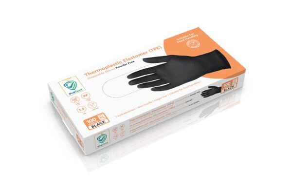 TPE Gloves Black Powder free - X-Large | Intertan S.A.