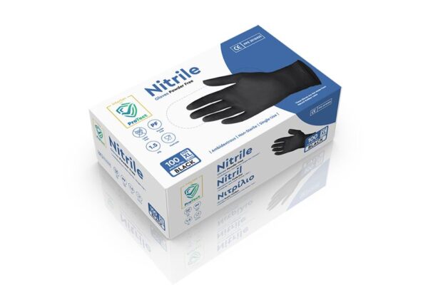 Nitrile Gloves Black Powder-free PPE Cat I - X-Large | Intertan S.A.