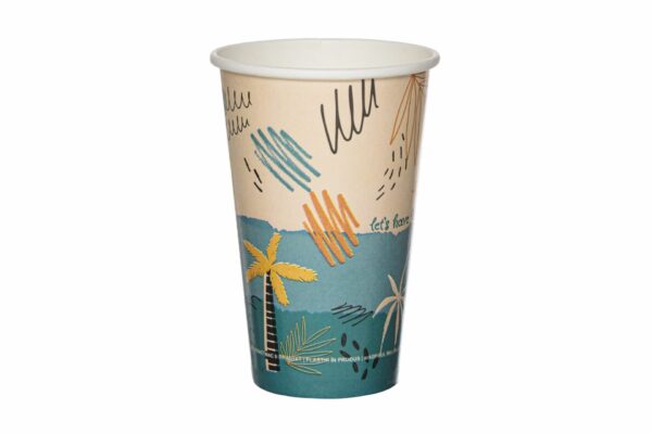 Single Wall Paper Cups 12oz 90mm Summer Vibes | Intertan S.A.