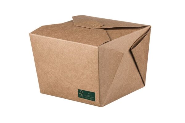Kraft Paper Food Boxes FSC® Folder-Shaped 1200 ml | Intertan S.A.