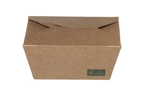 Kraft Paper Food Boxes FSC® Folder -Shaped 800 ml | Intertan S.A.