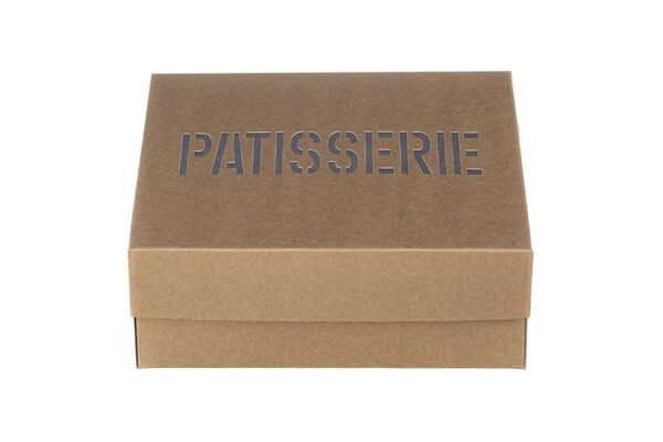 Pastry Boxes with PE Coating and PET Window Kraft Patisserie Design K10 | Intertan S.A.