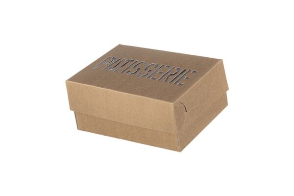 Pastry Boxes with PE Coating and PET Window Kraft Patisserie Design K6 | Intertan S.A.