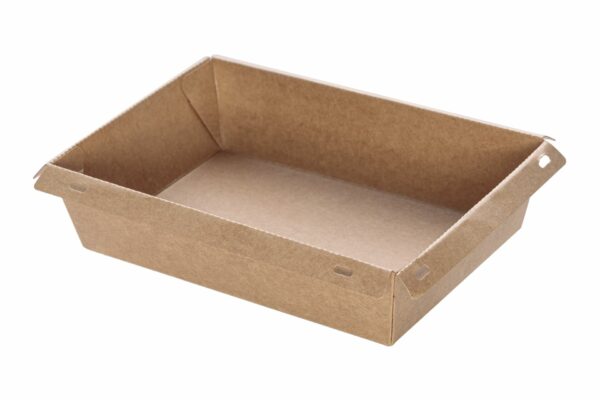 Kraft Paper Food Containers 700 ml with PET Safelock Lid (SET) | Intertan S.A.