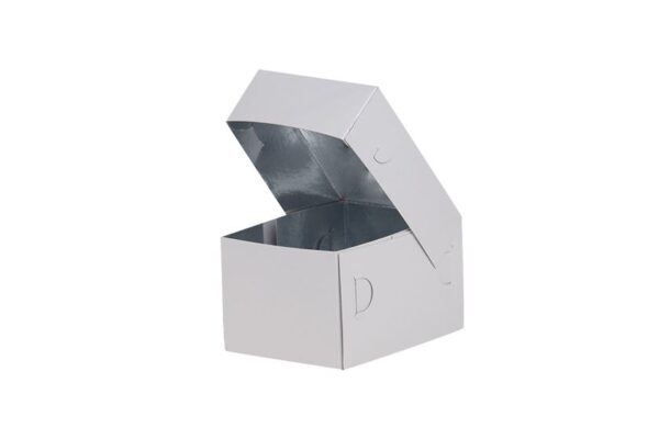 Pastry Boxes with Inner Metalised PET Coating White Design K2 | Intertan S.A.