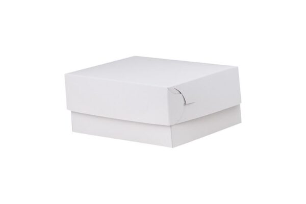 Pastry Boxes with Inner Metalised PET Coating White Design K6 | Intertan S.A.