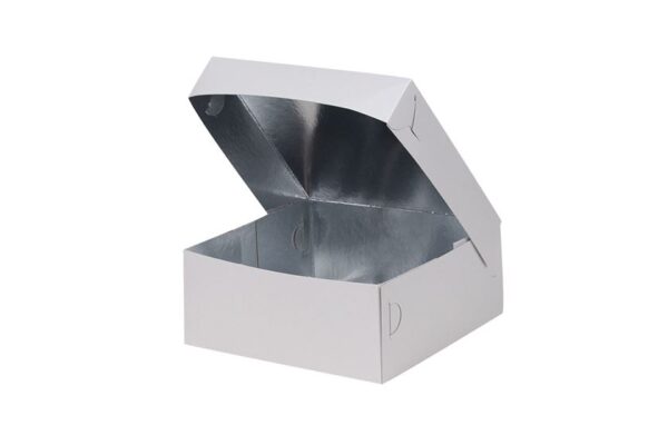 Pastry Boxes with Inner Metalised PET Coating White Design K8 | Intertan S.A.