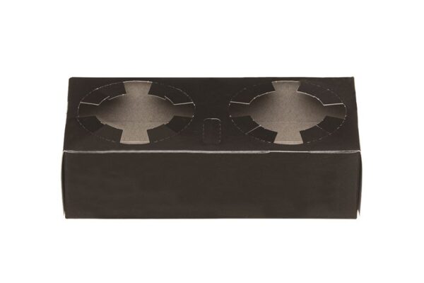 Paper Cupholders 2 compartments Black Matte | Intertan S.A.