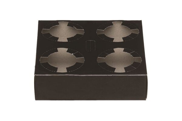 Paper Cupholders 4 compartments Black Matte | Intertan S.A.
