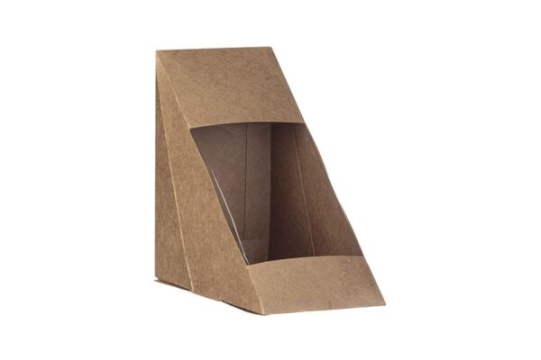 Kraft Paper Food Boxes FSC® with Hinged Window R-PET for Toast (M) | Intertan S.A.