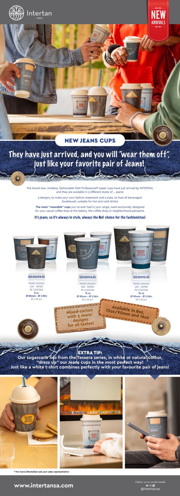 New double-wall “Jean” paper cups Newsletter | Intertan S.A.