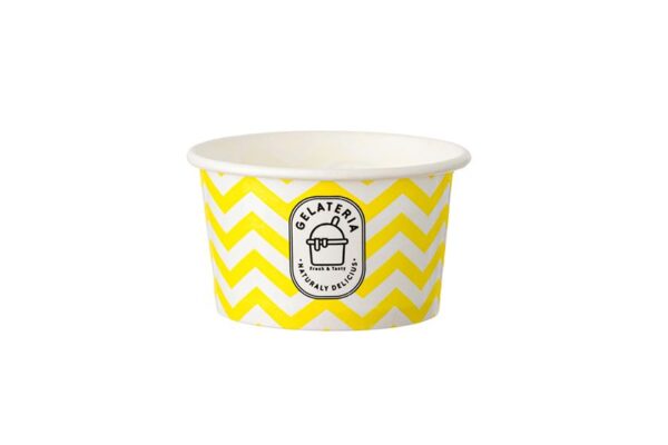 Ice Cream Paper Cups FSC® 4oz Zig Zag Design | Intertan S.A.
