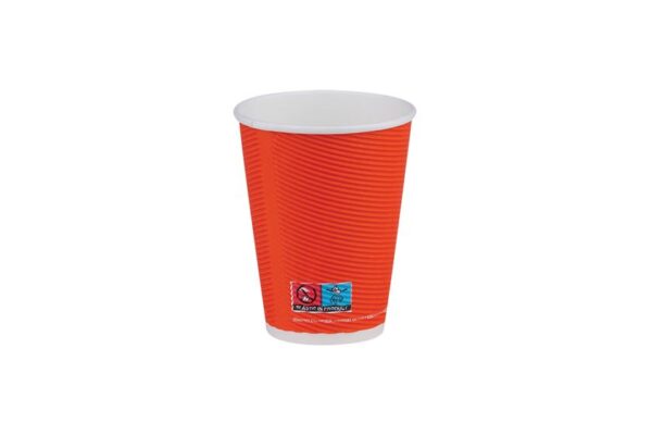 Double Wall Paper Cups 8oz Ripple / Mixed Box 4 Colours | Intertan S.A.