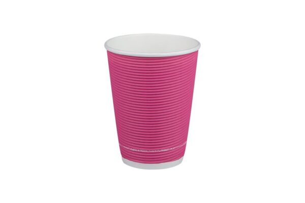 Double Wall Paper Cups 12oz Ripple / Mixed Box 4 Colours | Intertan S.A.