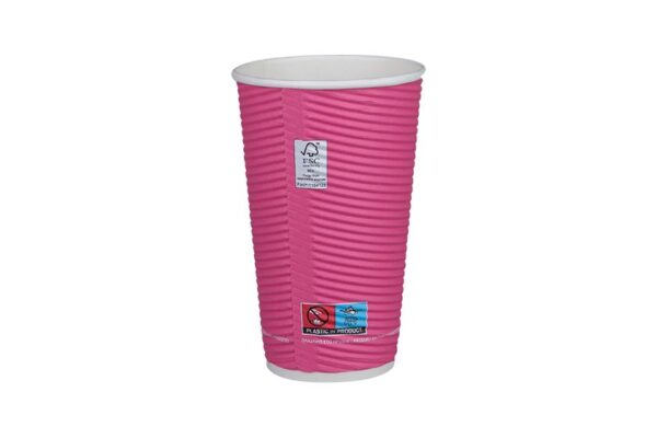 Double Wall Paper Cups 16oz Ripple / Mixed Box 4 Colours | Intertan S.A.