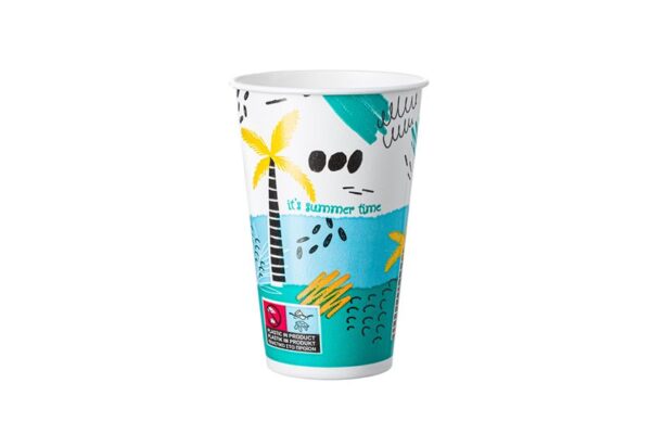 Single Wall Paper Cups 12oz 80 mm Summer Vibes | Intertan S.A.