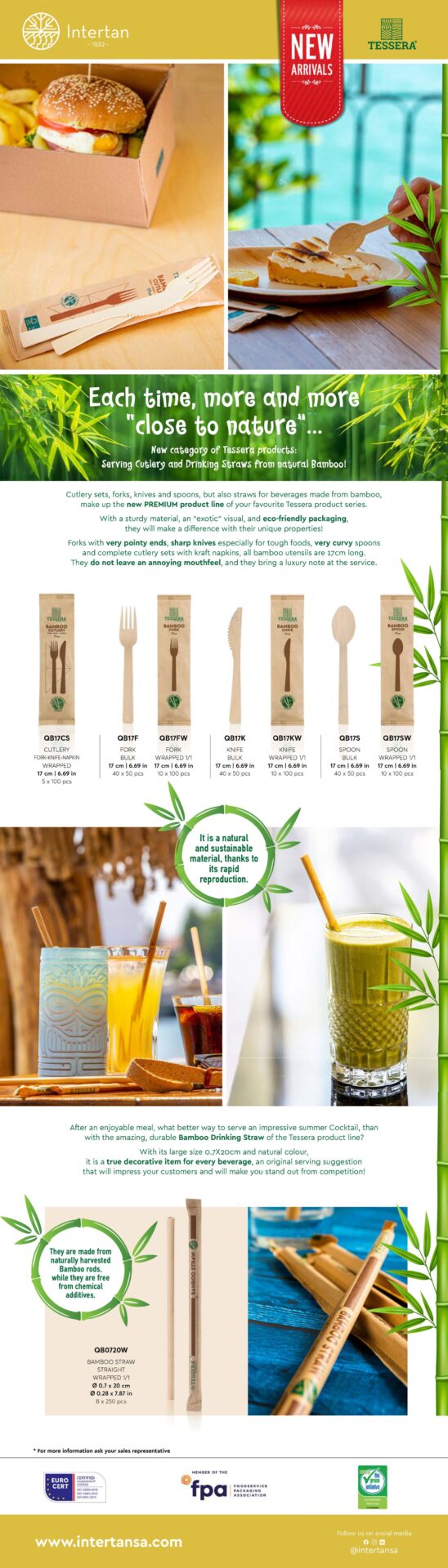 New Premium Straws & Cutlery from Bamboo Newsletter | Intertan S.A.