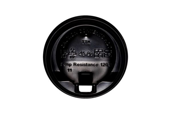 PP Sip Lids with Safety Flip Top Black Colour 90mm | Intertan S.A.
