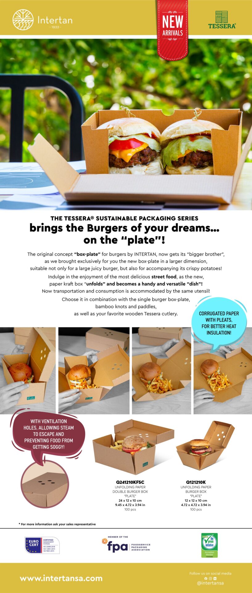 New TESSERA double "box-plate" for burgers Newsletter | Intertan S.A.