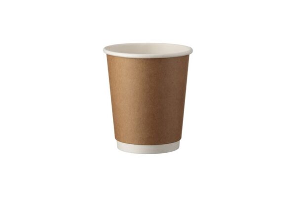 Double Wall Paper Cups FSC® 8oz Kraft / Inner White Colour | Intertan S.A.