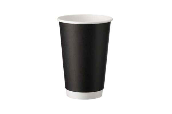 Double Wall Paper Cups FSC® 16oz Matte Black | Intertan S.A.