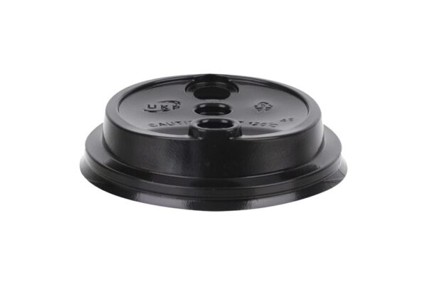 PP Sip Lids with Extra Hole for Straw Black 90mm. | Intertan S.A.