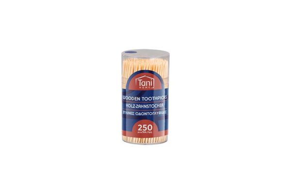 Wooden toothpicks in Plastic Barrel 250pcs. | Intertan S.A.