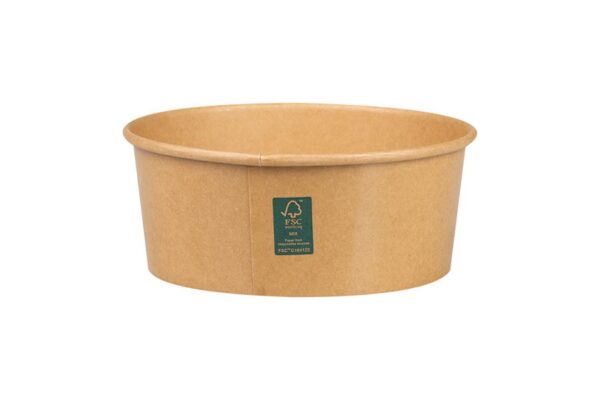 Kraft Paper Food Containers FSC® Double PE 1300ml | Intertan S.A.