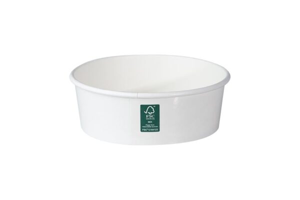 Kraft Paper Food Containers FSC® Double PE 500ml White Colour | Intertan S.A.