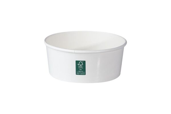 Kraft Paper Food Containers FSC® Double PE 750ml White Colour | Intertan S.A.