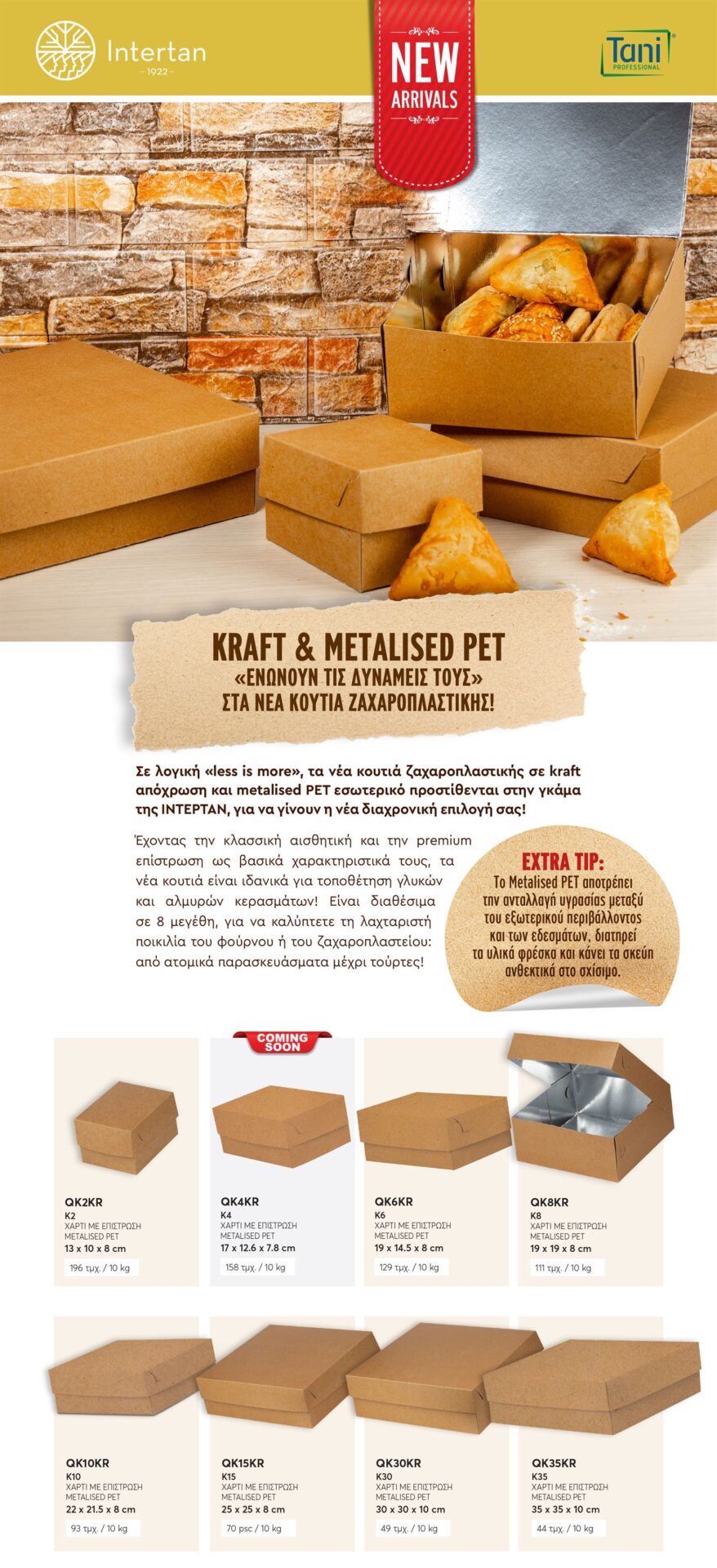Kraft κουτιά Ζαχ/πλαστικής με επίστρωση από Metalised PET Newsletter | ΙΝΤΕΡΤΑΝ Α.Ε.